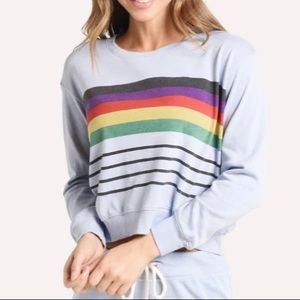 Sundry Crop Blouson White Rainbow